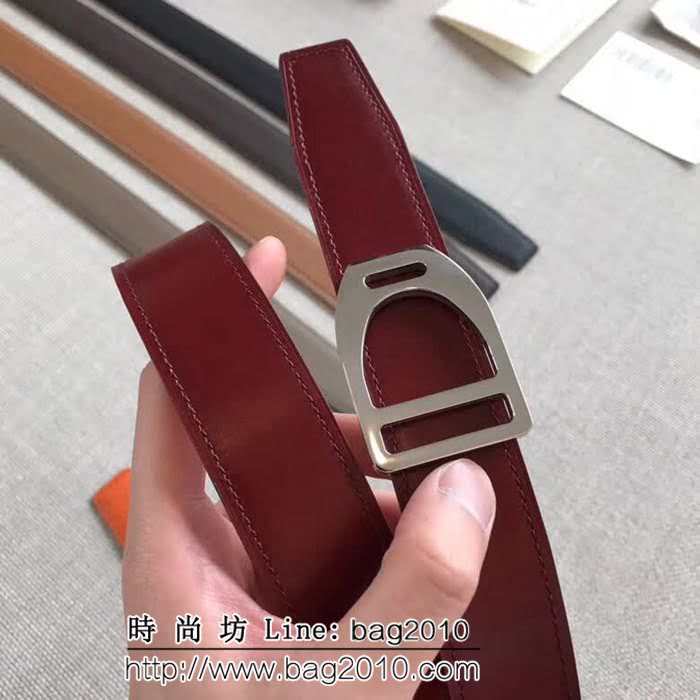 愛馬仕HERMES REVERSIBLE LEATHER STRA 官網同步 原版皮高端男士皮帶 HHG1540